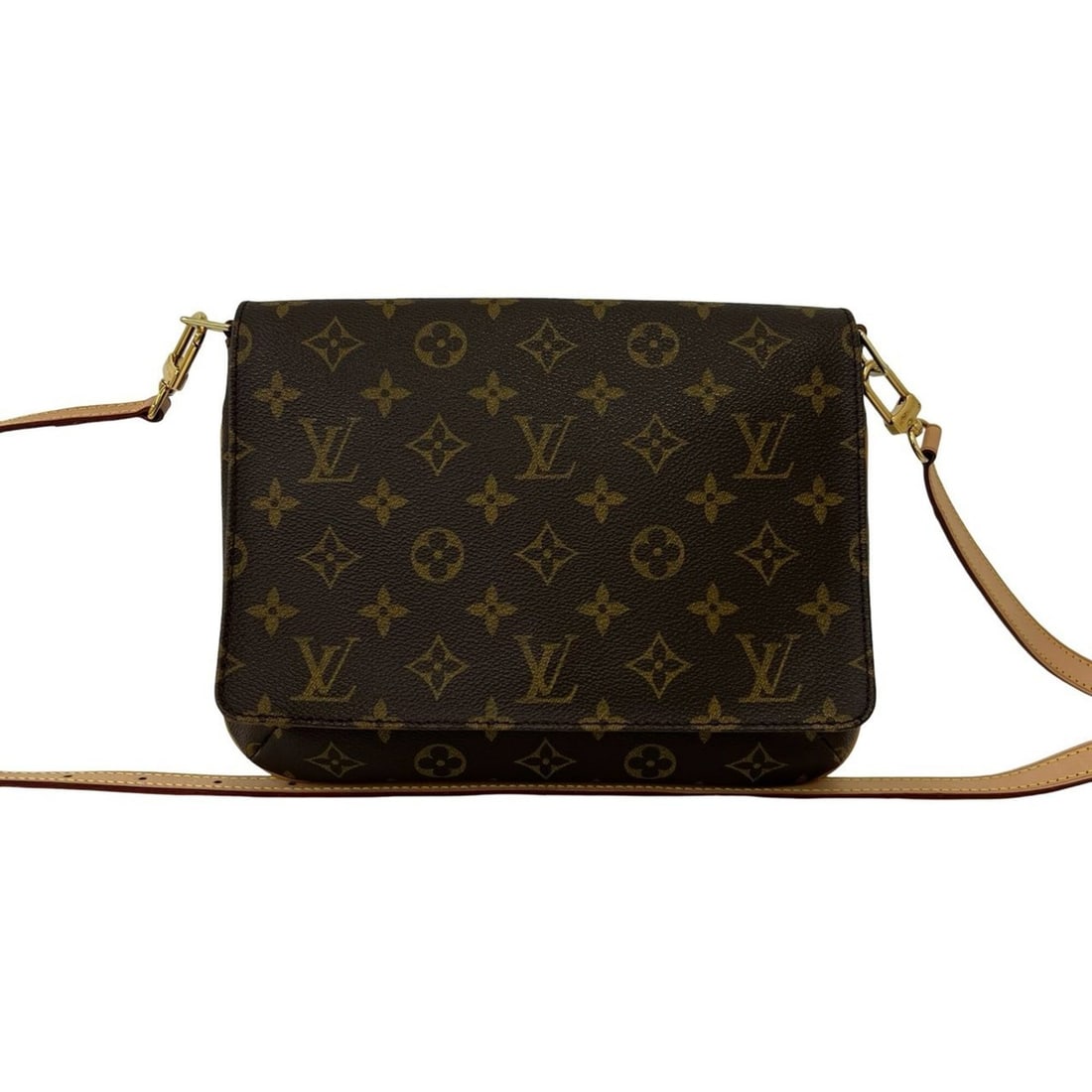 LOUIS VUITTON Louis Vuitton Monogram Logo Pattern Leather Mini Shoulder Bag Sacoche Brown 39013 (1 of 10)
