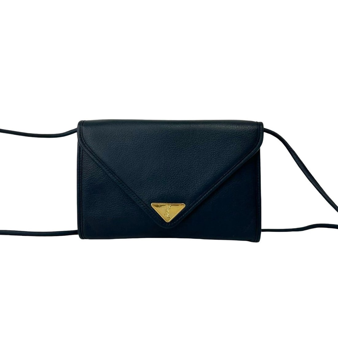 YVES SAINT LAURENT YSL Logo Leather Mini Shoulder Bag Pouch Navy b20-5: --- Catalog ---Category: SizeSize (HxWxD): 14.5cm x 22cm x 3cm / 5.7'' x 8.66'' x 1.18''Category: DesignType: Pochette, Shoulder bagColor: NavyGender: WomenMaterial: Leather Category: GeneralBrand: Yv