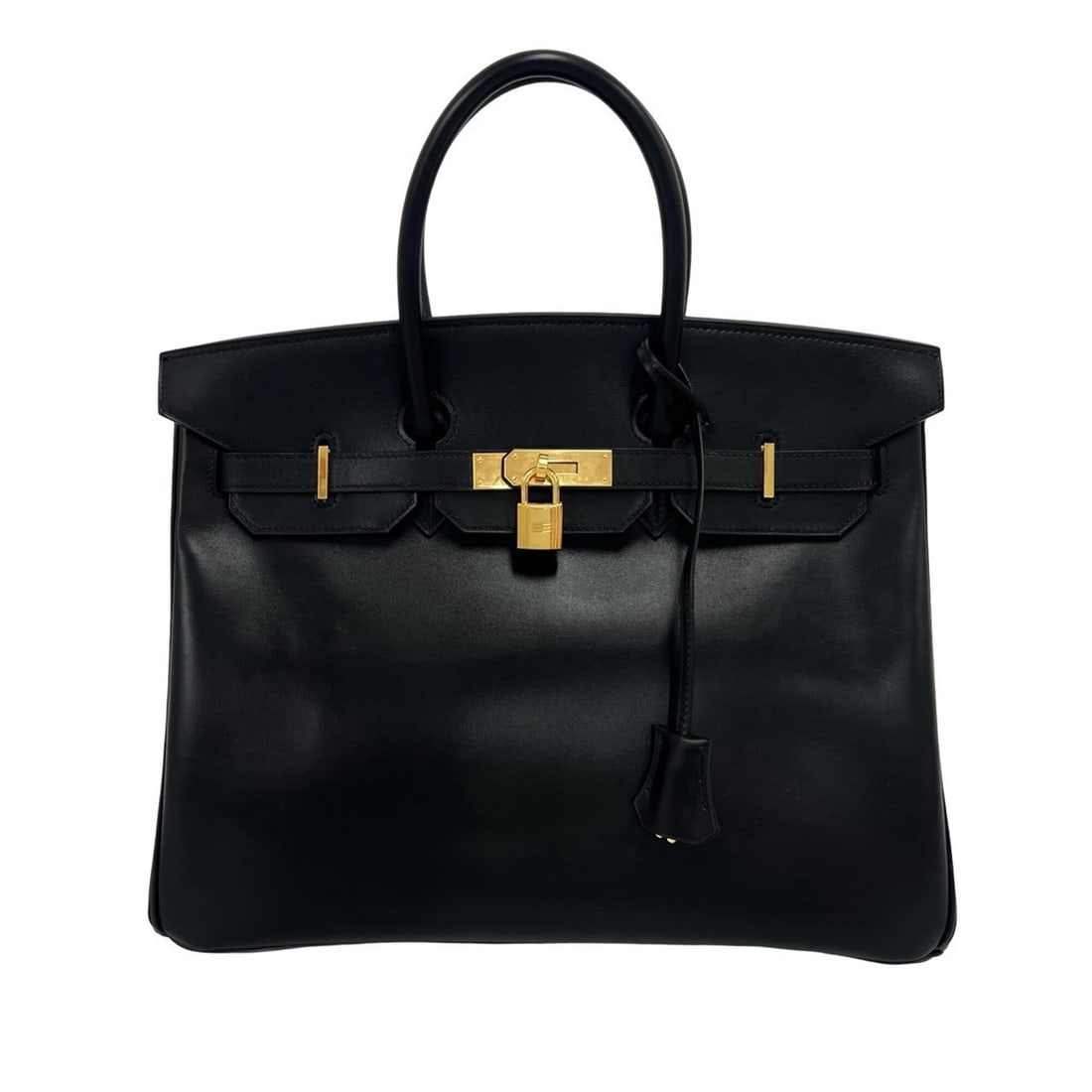 HERMES Birkin 35 Box Calf Leather Genuine Handbag Tote Bag Black 20280: --- Catalog ---Category: SizeSize (HxWxD): 25cm x 35cm x 18cm / 9.84'' x 13.77'' x 7.08''Category: DesignType: Handbag, Tote bagColor: BlackGender: WomenMaterial: Box calf leather Category: GeneralBra