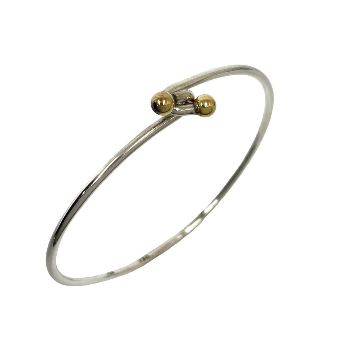 TIFFANY&Co. Tiffany Vintage Hook & Eye Bangle, Sterling Silver 925, 18K 750YG, Accessory, Silver,: --- Catalog ---Category: SizeLength: 17cm / 6.69''Category: DesignType: BangleColor: Gold, SilverGender: WomenMaterial: Silver 925, Yellow gold (18K)Category: GeneralBrand: Tiffany--- Item List ---Sec