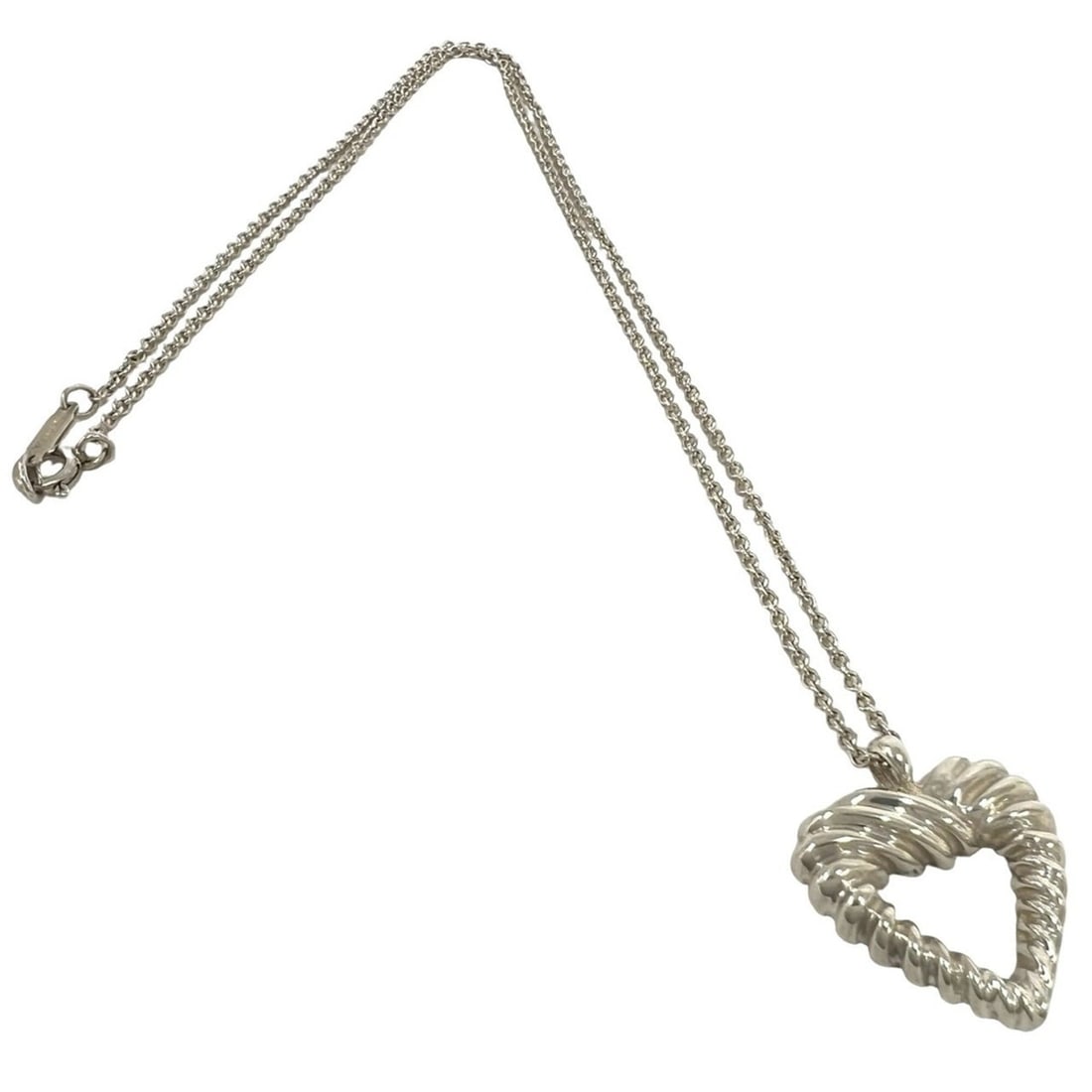 TIFFANY&Co. Tiffany Vintage Twist Heart Necklace, Sterling Silver 925 Pendant, Accessory, Silver,: --- Catalog ---Category: SizePendant Size: 19mm x 20mm / 0.74'' x 0.78''Neck Circumference: 50 cm / 19.68''Category: DesignColor: SilverGender: WomenMaterial: Silver 925Pendant Type: PendantNecklace T