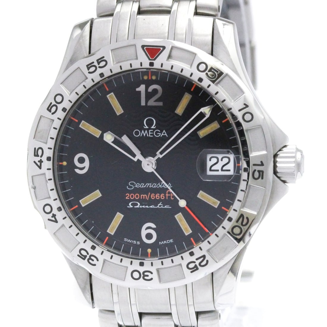 OMEGA Seamaster Omegamatic Auto Quartz Limited Watch 2516.50 Polished: --- Catalog ---Category: SizeCase Diameter: 36mm / 1.42''Category: DesignType: WristwatchStyle: SportGender: MenColor (Dial): BlackMaterial (Band): Stainless steelMaterial (Case): Stainless steelCateg
