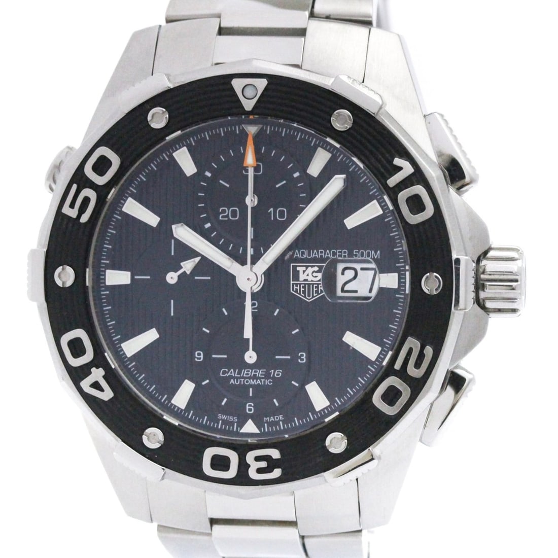 TAG HEUER Aqua Racer Chronograph Automatic Mens Watch CAJ2110 Polished: --- Catalog ---Category: SizeCase Diameter: 44mm / 1.73''Category: DesignType: WristwatchStyle: SportGender: MenColor (Dial): BlackMaterial (Band): Stainless steelMaterial (Case): Stainless steelCateg