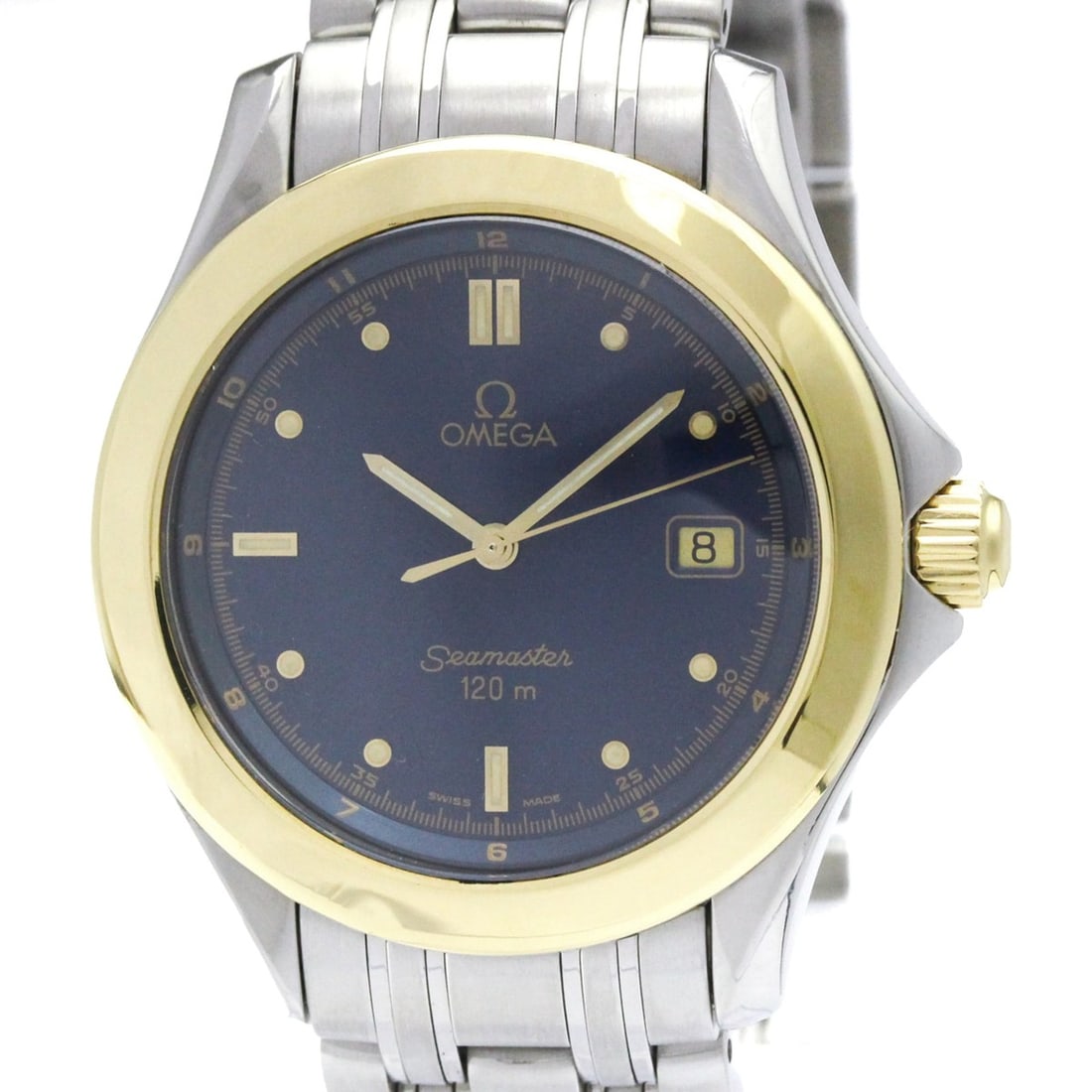OMEGA Seamaster 18K Gold Steel Quartz Ladies Watch 2411.80 Polished: --- Catalog ---Category: SizeCase Diameter: 28mm / 1.1''Category: DesignType: WristwatchStyle: SportGender: WomenColor (Dial): BlueMaterial (Band): Stainless steel, Yellow gold (18K)Material (Case): S