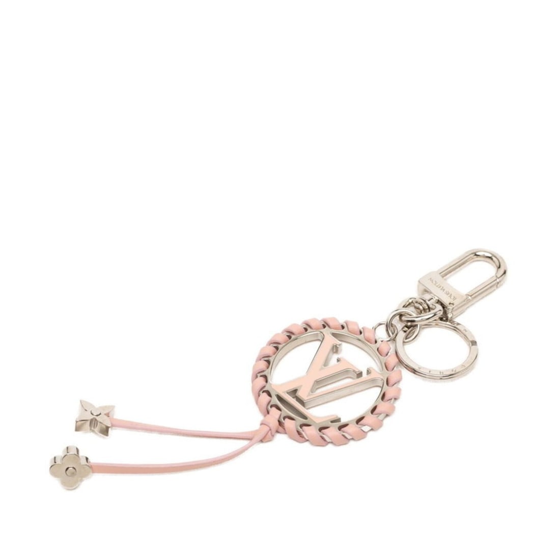 Louis Vuitton Portefeuille Berry Charm Keychain Keyring M63081 Silver Pink Metal Leather Women's: --- Catalog ---Category: DesignType: KeyringColor: Pink, SilverGender: WomenMaterial: Leather, MetalCategory: GeneralMPN: M63081Brand: Louis Vuitton--- Item List ---Section: ConditionRanking: Rank AB 