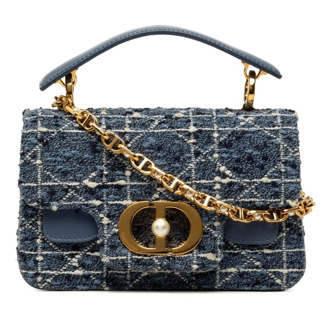Christian Dior Dior Cannage Jolie Mini Top Handle Handbag Shoulder Bag 2-Way Blue Tweed Leather: --- Catalog ---Category: SizeSize (HxWxD): 13cm x 19cm x 7cm / 5.11'' x 7.48'' x 2.75''Category: DesignType: Handbag, Shoulder bagColor: BlueGender: WomenMaterial: Tweed , Leather Category: GeneralBra