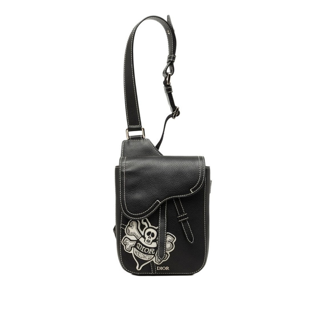 Christian Dior Dior x Shawn Stussy Saddle Crossbody Shoulder Bag, Black Leather, Women's: --- Catalog ---Category: SizeSize (HxWxD): 21.5cm x 15.5cm x 4.5cm / 8.46'' x 6.1'' x 1.77''Category: DesignType: Shoulder bagColor: BlackGender: WomenMaterial: Leather Category: GeneralBrand: Christi