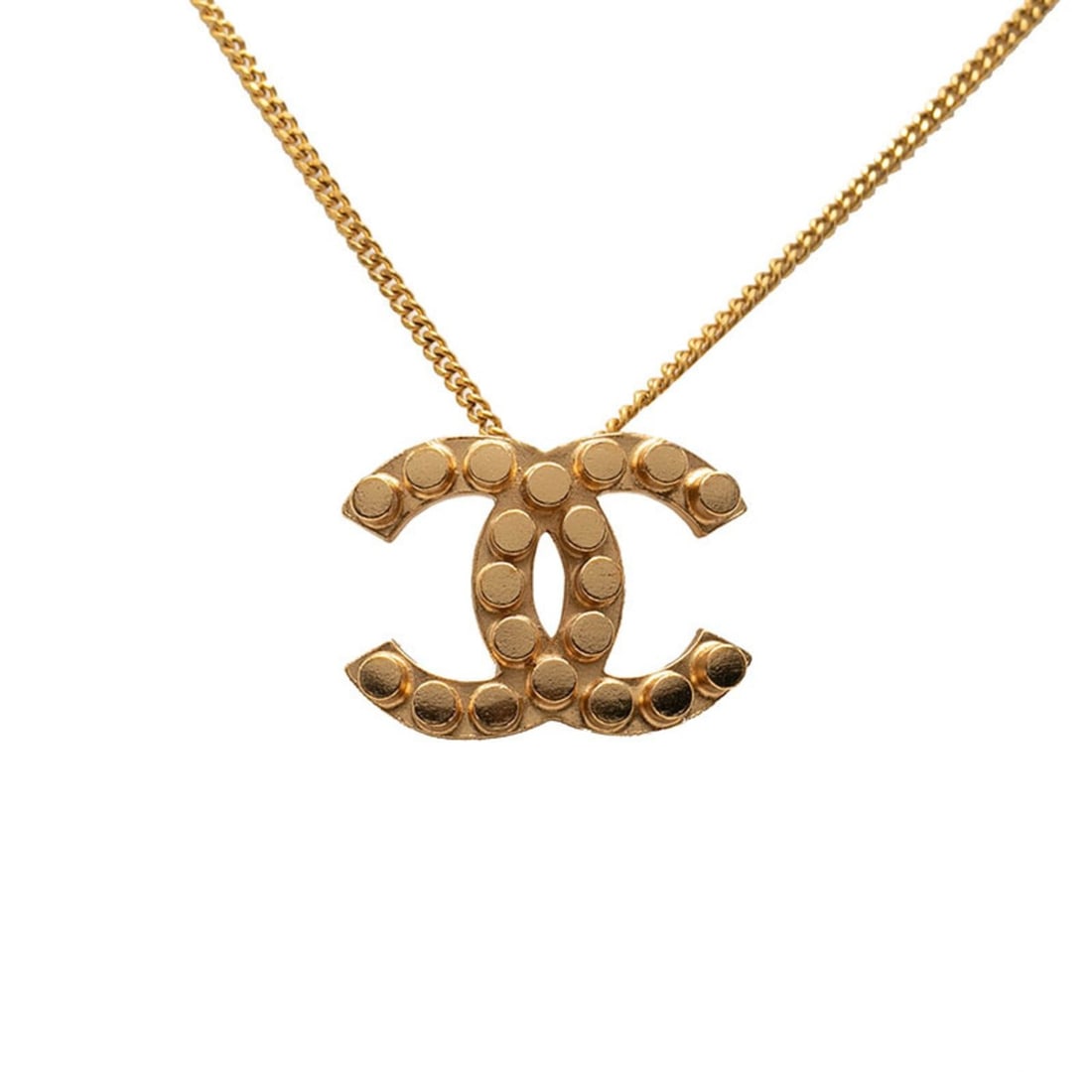 Chanel Coco Mark Pendant Necklace 02A Gold Plated Women's CHANEL (1 of 13)