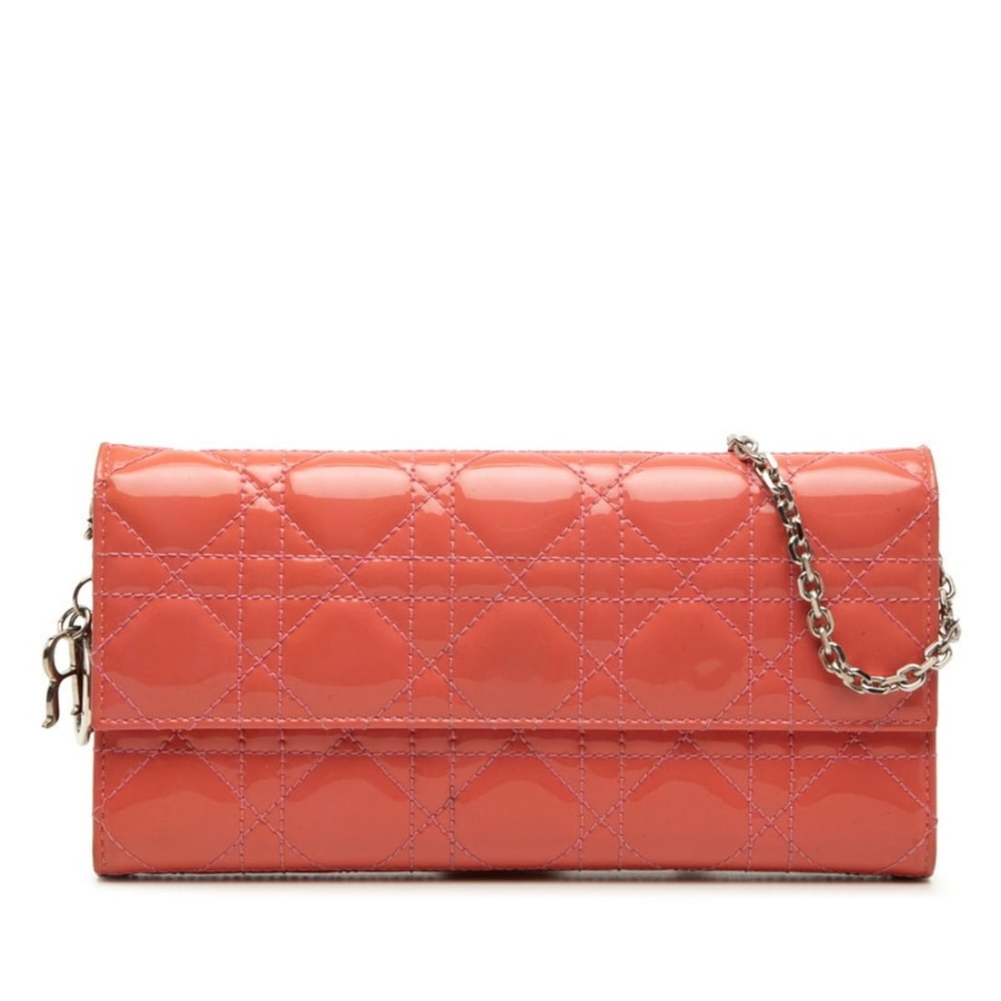 Christian Dior Dior Cannage Lady Long Wallet Chain Shoulder Bag Pink Patent Leather Women's: --- Catalog ---Category: SizeSize (HxWxD): 11cm x 21cm x 2.5cm / 4.33'' x 8.26'' x 0.98''Category: DesignType: Long wallet (bi-fold)Color: PinkGender: WomenMaterial: Patent leather Category: GeneralBr