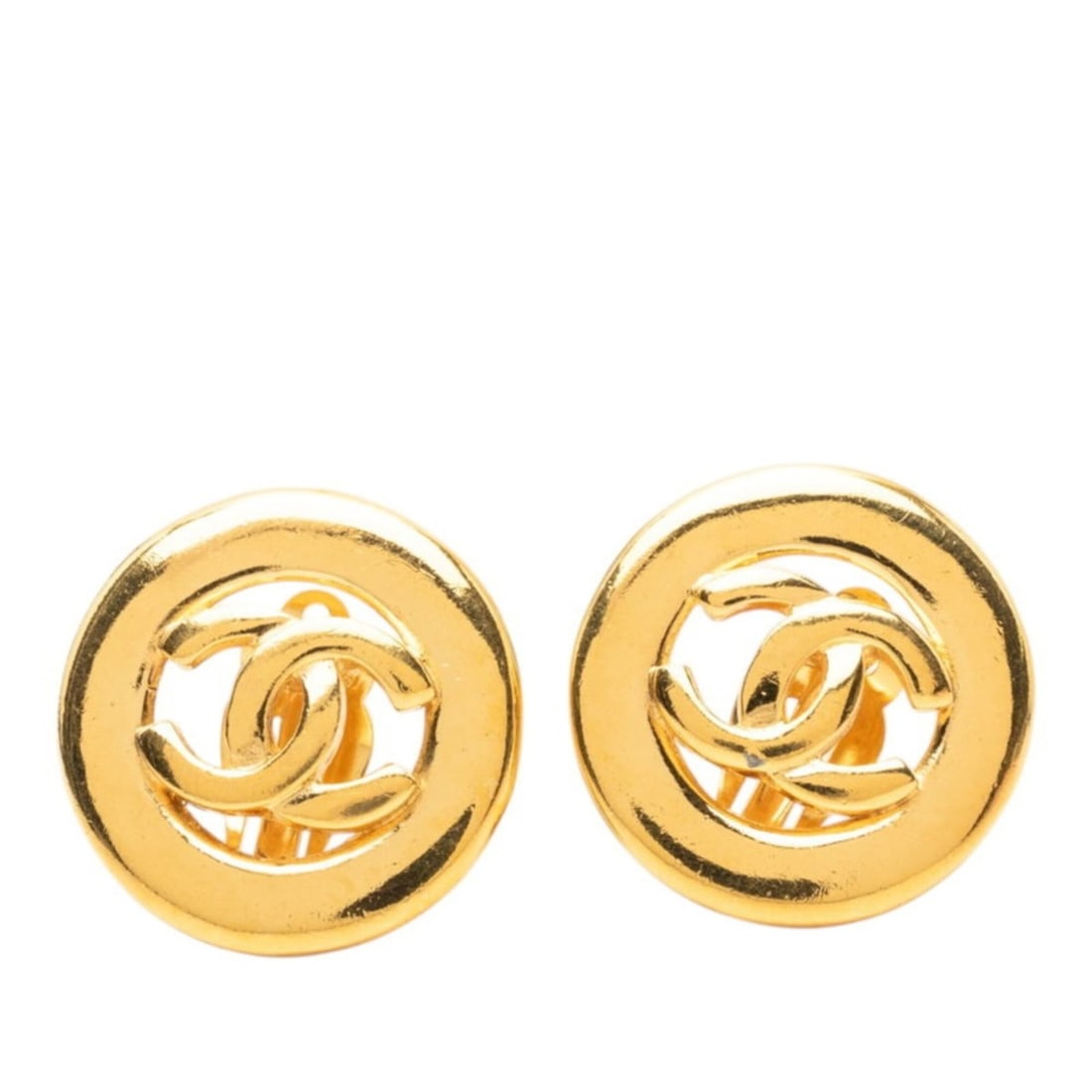 Chanel Vintage Coco Mark Earrings, Gold Plated, Women's CHANEL: --- Catalog ---Category: SizeSize (HxWxD): 29.40mm x 29.40mm / 1.16'' x 1.16''Category: DesignType: Clip earringsColor: GoldGender: WomenMaterial: Gold platingCategory: GeneralBrand: Chanel--- Item Li
