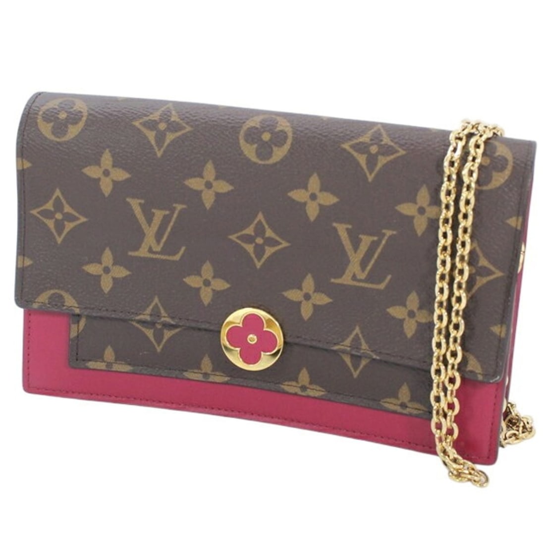 LOUIS VUITTON Chain Wallet Shoulder Bag Monogram Portefeuille Flore M67404 Women's KM3319: --- Catalog ---Category: SizeSize (HxWxD): 11.5cm x 1cm x 4cm / 4.52'' x 0.39'' x 1.57''Category: DesignType: Shoulder bagColor: Fuchsia, MonogramGender: WomenMaterial: Monogram , Leather , Canvas Cat