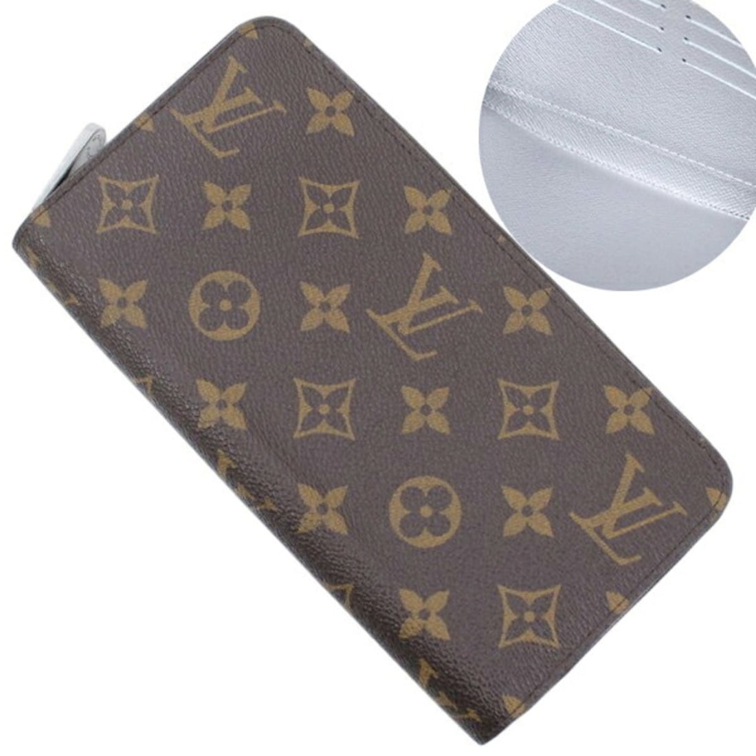 LOUIS VUITTON Long Wallet Monogram Round Zippy Silver Limited Edition M27029 Men's Women's KM3344: --- Catalog ---Category: SizeSize (HxWxD): 10cm x 19.5cm x 2.5cm / 3.93'' x 7.67'' x 0.98''Category: DesignType: Long wallet (bi-fold)Color: Monogram, SilverGender: Men,WomenMaterial: Monogram Categor