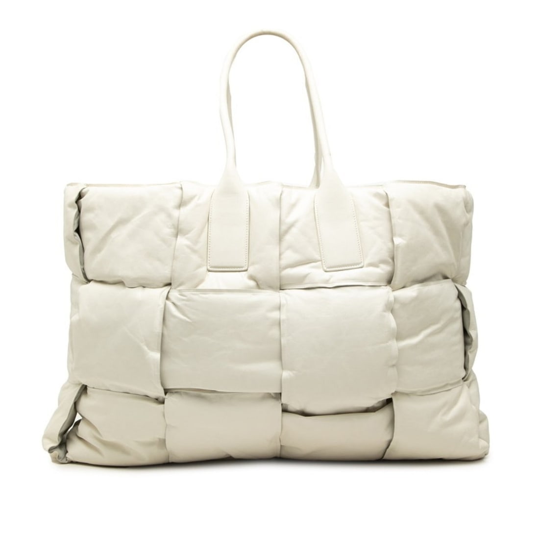 Bottega Veneta Maxi Intrecciato Squash Tote Bag, White Leather, Women's.: --- Catalog ---Category: SizeSize (HxWxD): 38cm x 55.5cm x 14cm / 14.96'' x 21.85'' x 5.51''Category: DesignType: Tote bagColor: WhiteGender: WomenMaterial: Leather Category: GeneralBrand: Bottega Ven