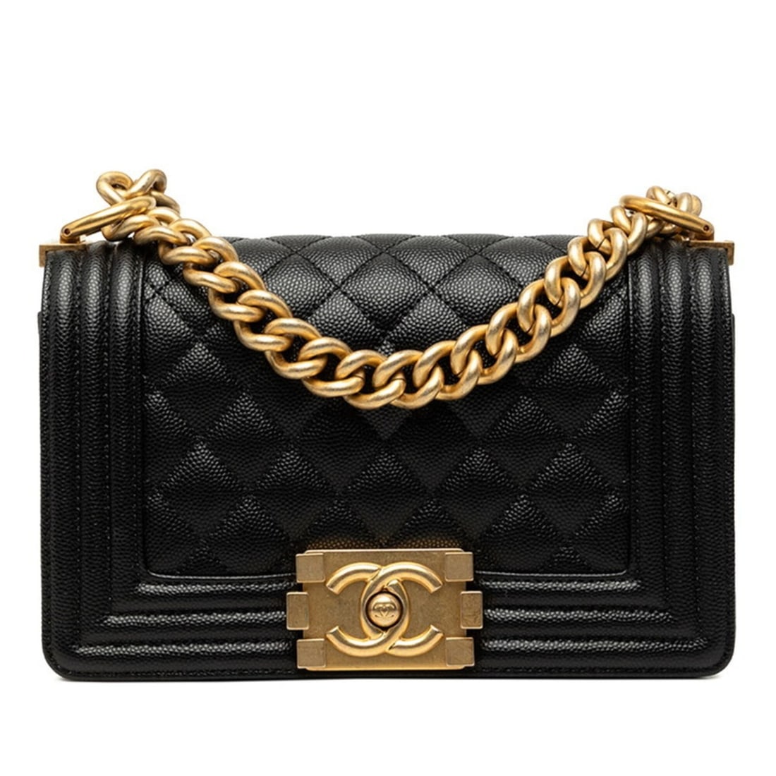 Chanel Coco Mark Matelassé Boy 20 Vintage Chain Shoulder Bag Black Caviar Skin Women's CHANEL: --- Catalog ---Category: SizeSize (HxWxD): 13cm x 20cm x 7cm / 5.11'' x 7.87'' x 2.75''Category: DesignType: Shoulder bagColor: BlackGender: WomenMaterial: Grained Calfskin Category: GeneralBrand: Cha