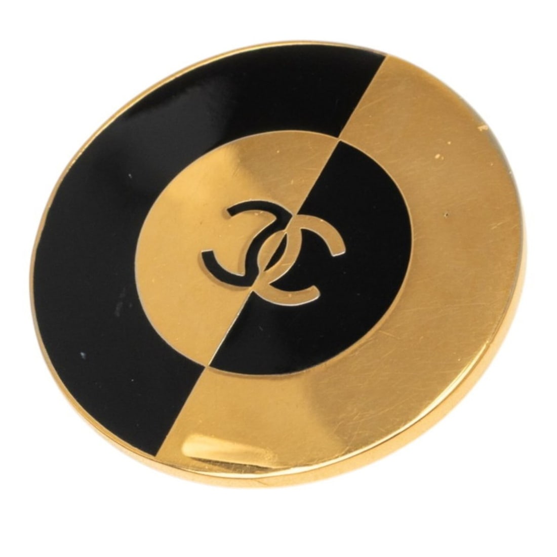 Chanel Coco Mark Brooch, Gold, Black Plated, Enamel, Women's CHANEL: --- Catalog ---Category: SizeSize (HxWxD): 4cm x 4cm / 1.57'' x 1.57''Category: DesignType: BroochColor: Black, GoldGender: WomenMaterial: Enamel, Gold platingCategory: GeneralBrand: Chanel--- Item Li