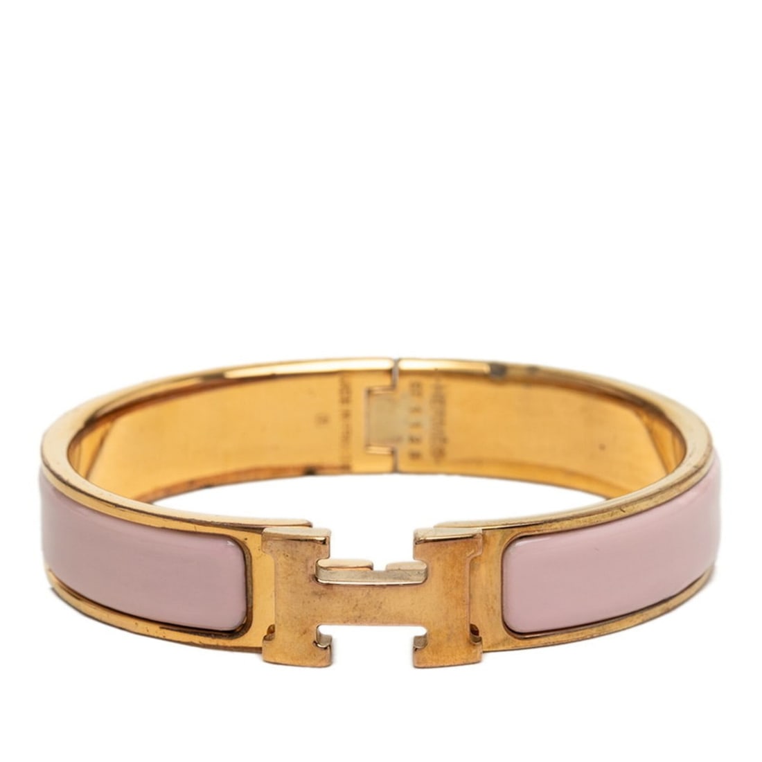 Hermes Click H PM Bracelet, Gold Pink Plated Enamel, Women's HERMES: --- Catalog ---Category: SizeLength: 15.5cm / 6.1''Category: DesignType: Charm braceletColor: Gold, PinkGender: WomenMaterial: Enamel, Gold platingCategory: GeneralBrand: Hermes--- Item List ---Sectio