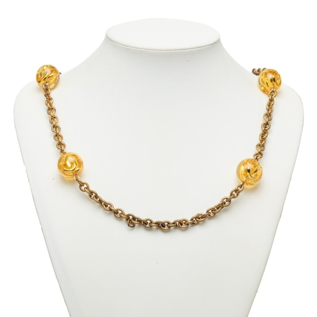 Chanel Coco Mark Long Chain Necklace, Size 25, Gold Plated, Women's. (1 of 10)