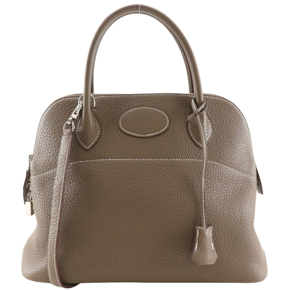Hermes Bolide 31 handbag, Taurillon Clemence leather, Etoupe color, 2009 model, ?M size, 2-way, (1 of 20)