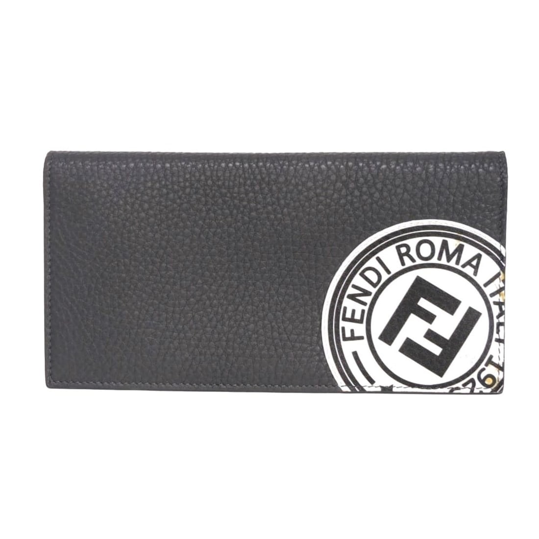 Fendi FENDI Long Wallet Logo Stamp Continental Bi-fold Combination White Cuoio Roma Grey 7M0186 A4NR: --- Catalog ---Category: SizeWeight: 131g / 4.62oz.Size (HxWxD): 19cm x 9.5cm x 2cm / 7.48'' x 3.74'' x 0.78''Category: DesignType: Long wallet (bi-fold)Color: GrayGender: MenClosure: FlapMaterial: Le