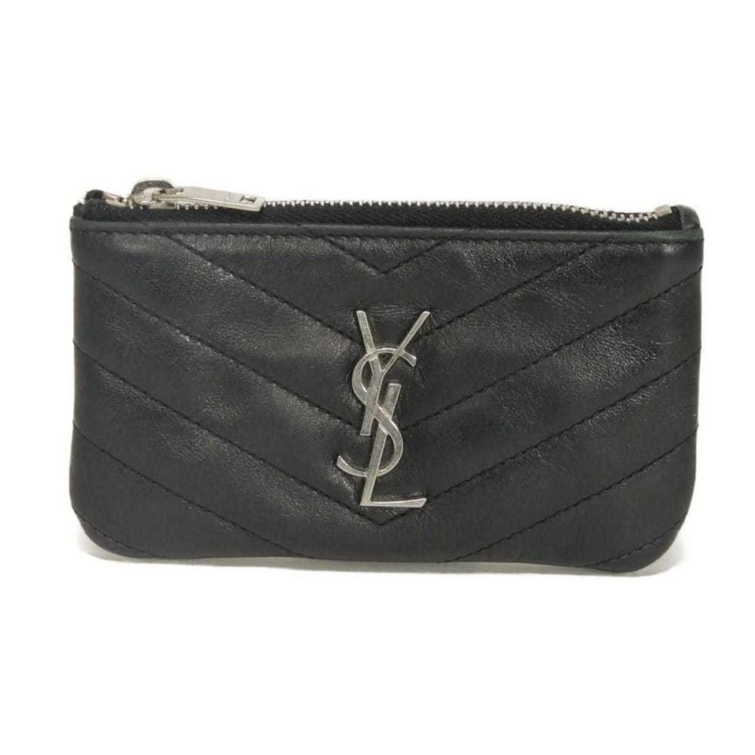 Yves Saint Laurent Saint Laurent Paris coin case, monogram, key pouch, calfskin, quilted stitching,: --- Catalog ---Category: SizeWeight: 66g / 2.32oz.Size (HxWxD): 7.5cm x 13.2cm x 1.5cm / 2.95'' x 5.19'' x 0.59''Chain/Strap Length: 13cm / 5.11''Category: DesignType: KeyringColor: BlackGender: Men,W