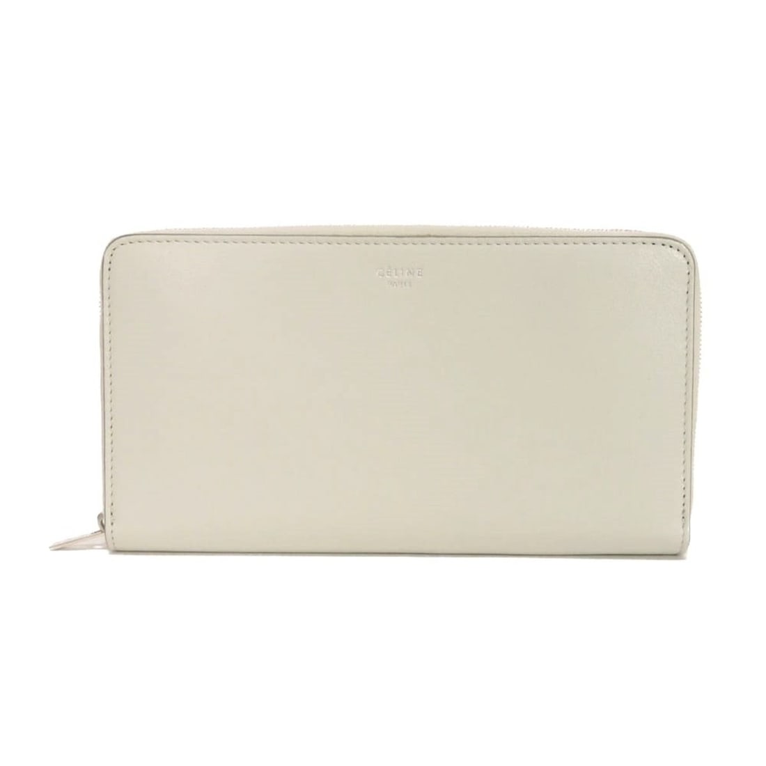 Celine CELINE Large Zip Multifunction Wallet, Foil-Stamped Goat Leather, Round Zipper, Old Logo,: --- Catalog ---Category: SizeWeight: 218g / 7.68oz.Size (HxWxD): 10.5cm x 19.5cm x 2.2cm / 4.13'' x 7.67'' x 0.86''Category: DesignType: Long wallet (bi-fold)Color: Gray, WhiteGender: Men,WomenClosure