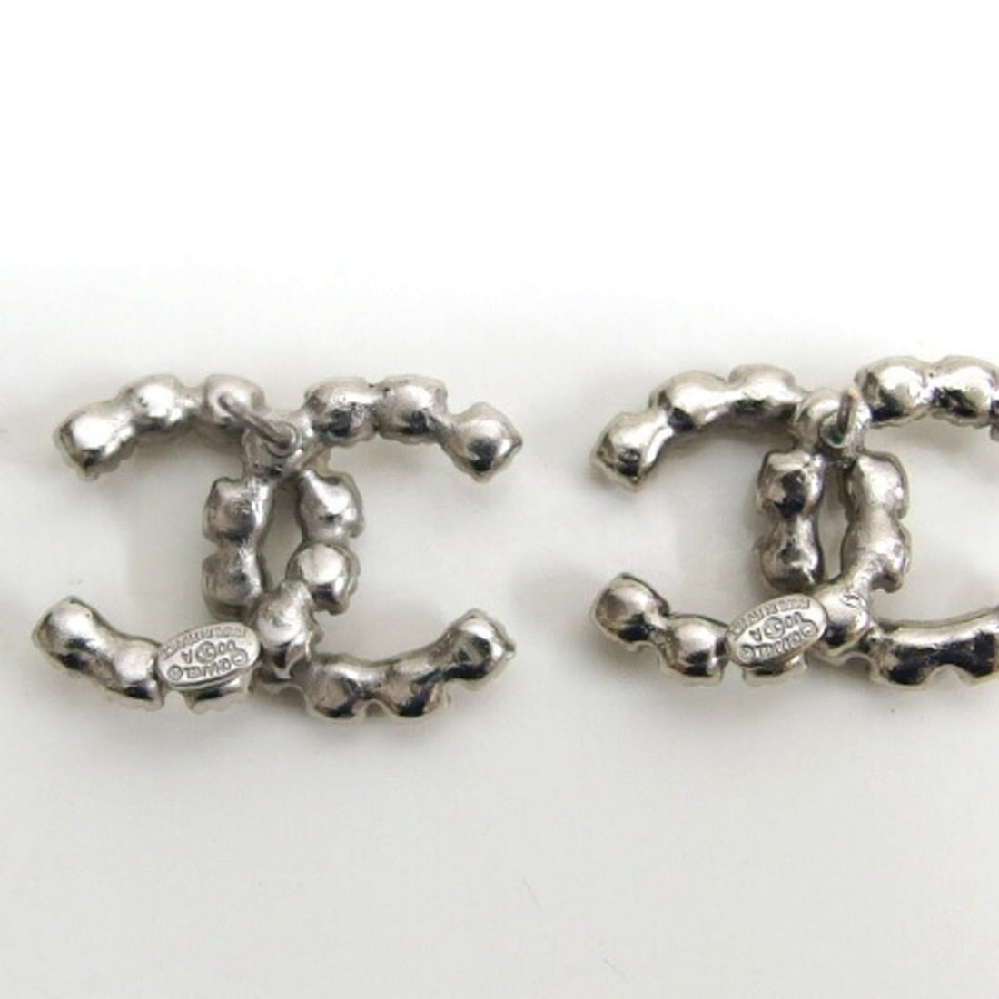 Chanel 00A Coco Mark Rhinestone Earrings - 5