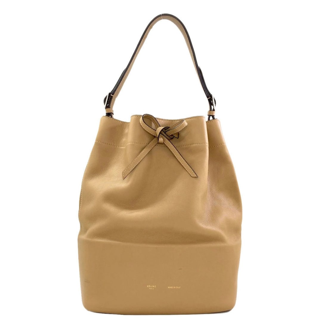 Celine Small Drawstring Shoulder Bag, Calfskin, Women's: --- Catalog ---Category: SizeSize (HxWxD): 33cm x 24cm x 14cm / 12.99'' x 9.44'' x 5.51''Strap Length: 46cm - 52cm / 18.11'' - 20.47''Category: DesignType: Shoulder bagColor: BrownGender: WomenMateria