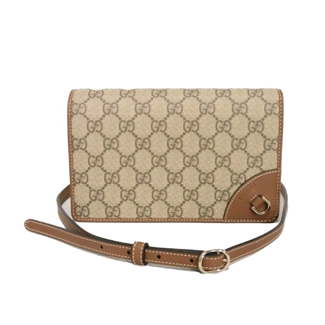 Gucci GUCCI Shoulder Bag GG Emblem Super Brown Web 2WAY Supreme Beige 820688 FAD6L 9758 Men's (1 of 13)