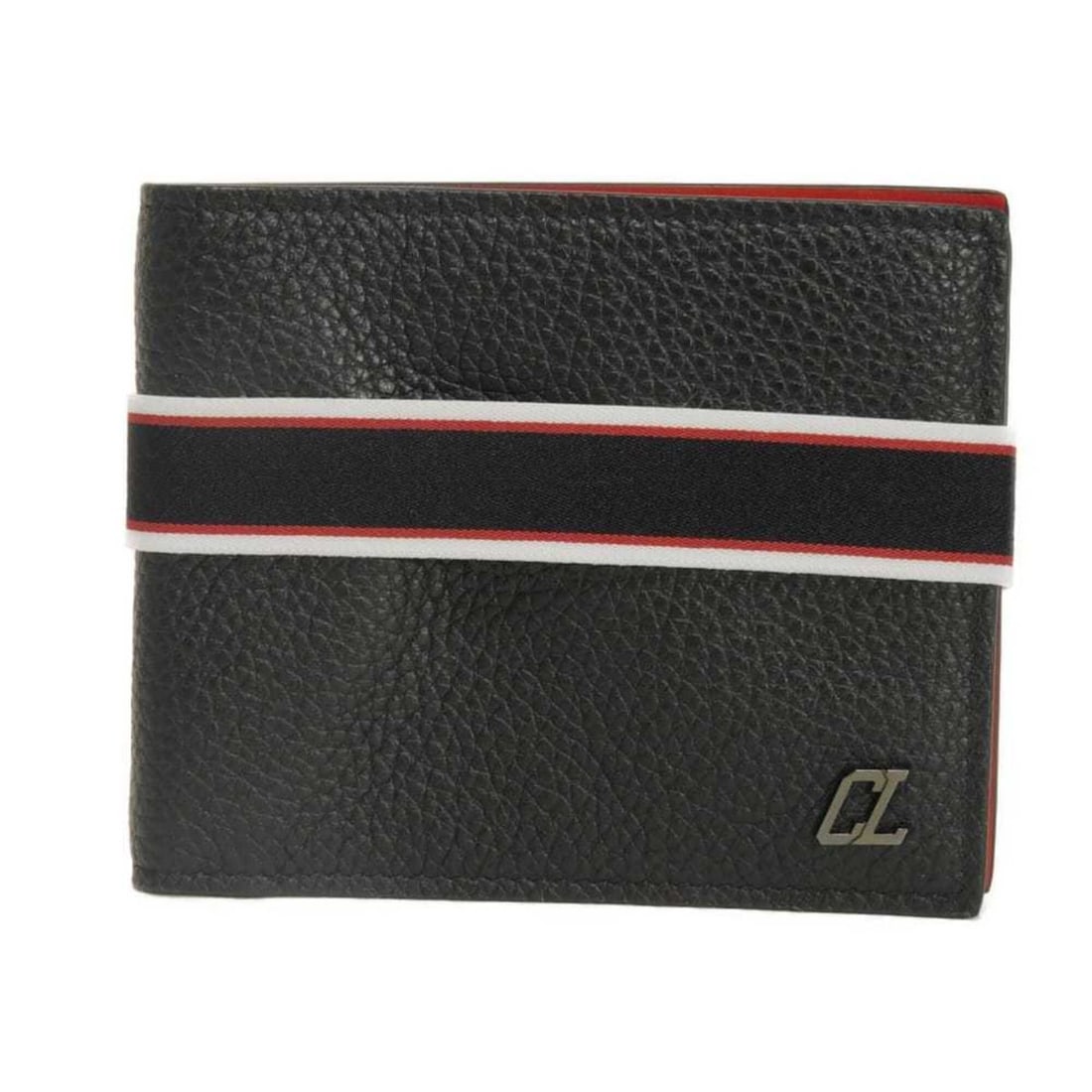 Christian Louboutin Bi-fold Wallet FAV Signature Band Compact Red Card Case CL Logo Black 1245162: --- Catalog ---Category: SizeWeight: 59g / 2.08oz.Size (HxWxD): 9.2cm x 11cm x 2cm / 3.62'' x 4.33'' x 0.78''Category: DesignType: Wallet (bi-fold)Color: BlackGender: MenClosure: FlapMaterial: Leather