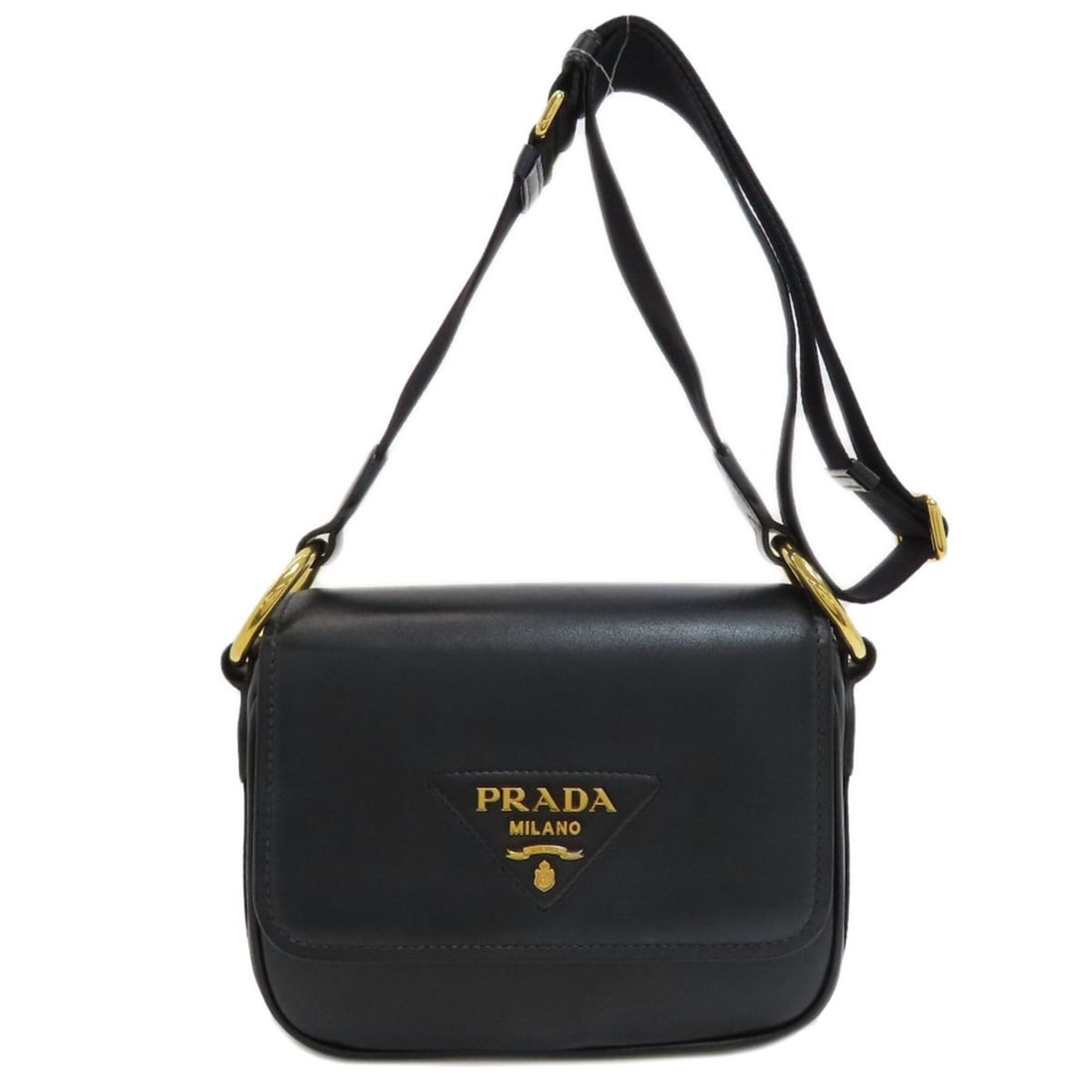 Prada Triangle Logo Shoulder Bag, Calfskin, Women's PRADA (1 of 17)
