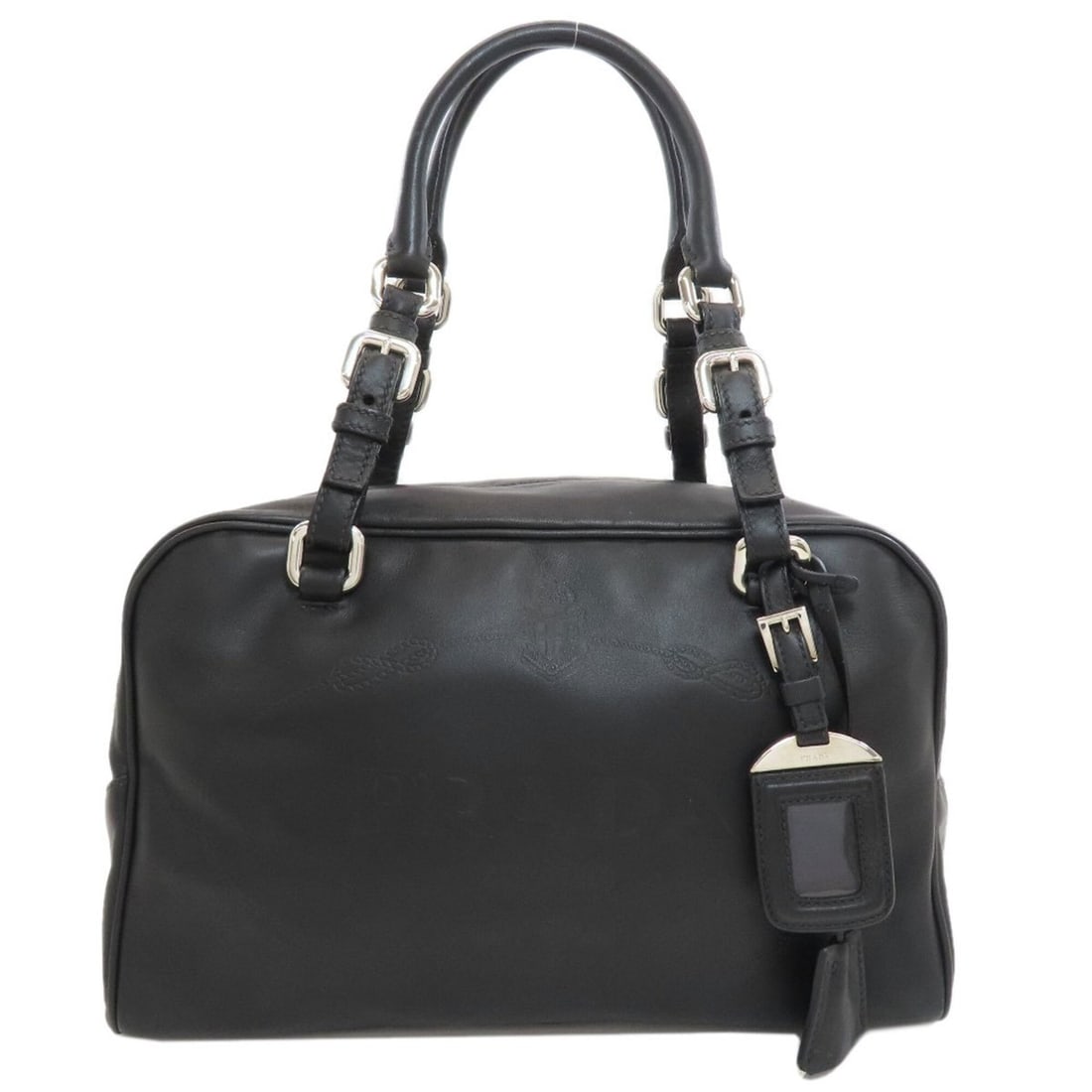 Prada BR3091 Logo Embossed Mini Boston 2-Way Bag Calf Leather Women's PRADA: --- Catalog ---Category: SizeSize (HxWxD): 21cm x 31cm x 13cm / 8.26'' x 12.2'' x 5.11''Strap Length: 46cm - 50cm / 18.11'' - 19.68''Handle Length: 46cm / 18.11''Category: DesignType: Boston bagColor: