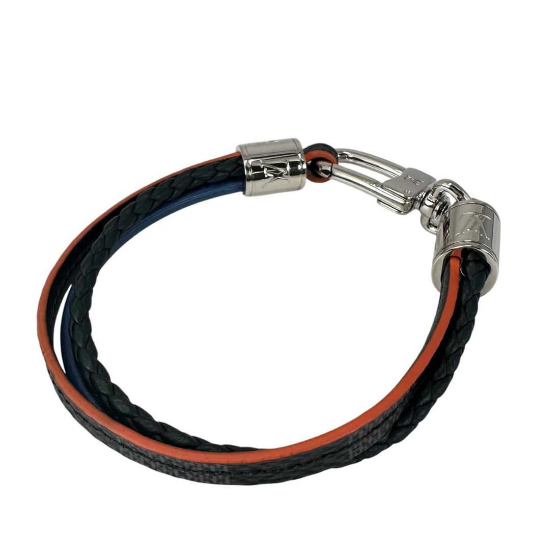 LOUIS VUITTON Bracelet LV Treble M6423E Leather Metal Damier Graphite Black Gray Blue Men's: --- Catalog ---Category: SizeLength: 19cm / 7.48''Category: DesignType: Charm braceletColor: Black, Blue, GrayGender: MenMaterial: Damier Graphite, Leather, MetalCategory: GeneralMPN: M6423EBrand: Lou