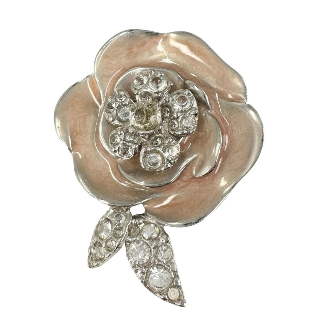 CHANEL Camellia Coco Mark Brooch, Plated Silver, Pink: --- Catalog ---Category: SizeSize (HxWxD): 4.6cm x 3.7cm / 1.81'' x 1.45''Category: DesignType: BroochColor: Pink, SilverGender: WomenMaterial: Gold platingCategory: GeneralBrand: ChanelCountry of Ori