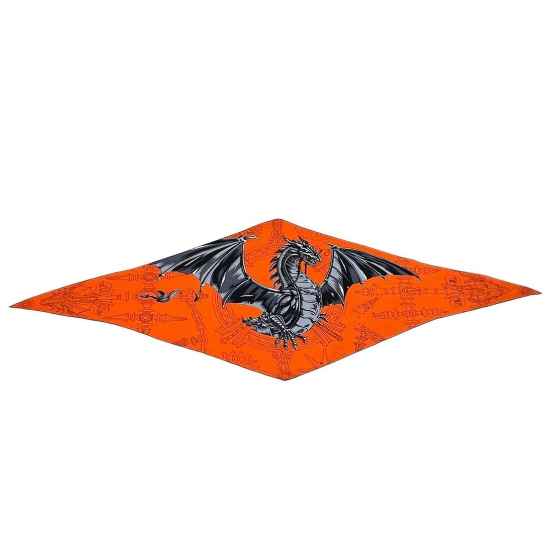 HERMES Dragon Flash Losange Scarf/Muffler, Cashmere and Silk, Orange, Men's Women's: --- Catalog ---Category: SizeSize (LxW): 76cm x 2.04m / 29.92'' x 80.31''Category: DesignType: ScarfColor: OrangeGender: Men,WomenMaterial: Cashmere , Silk Category: GeneralBrand: HermesCountry of Ori
