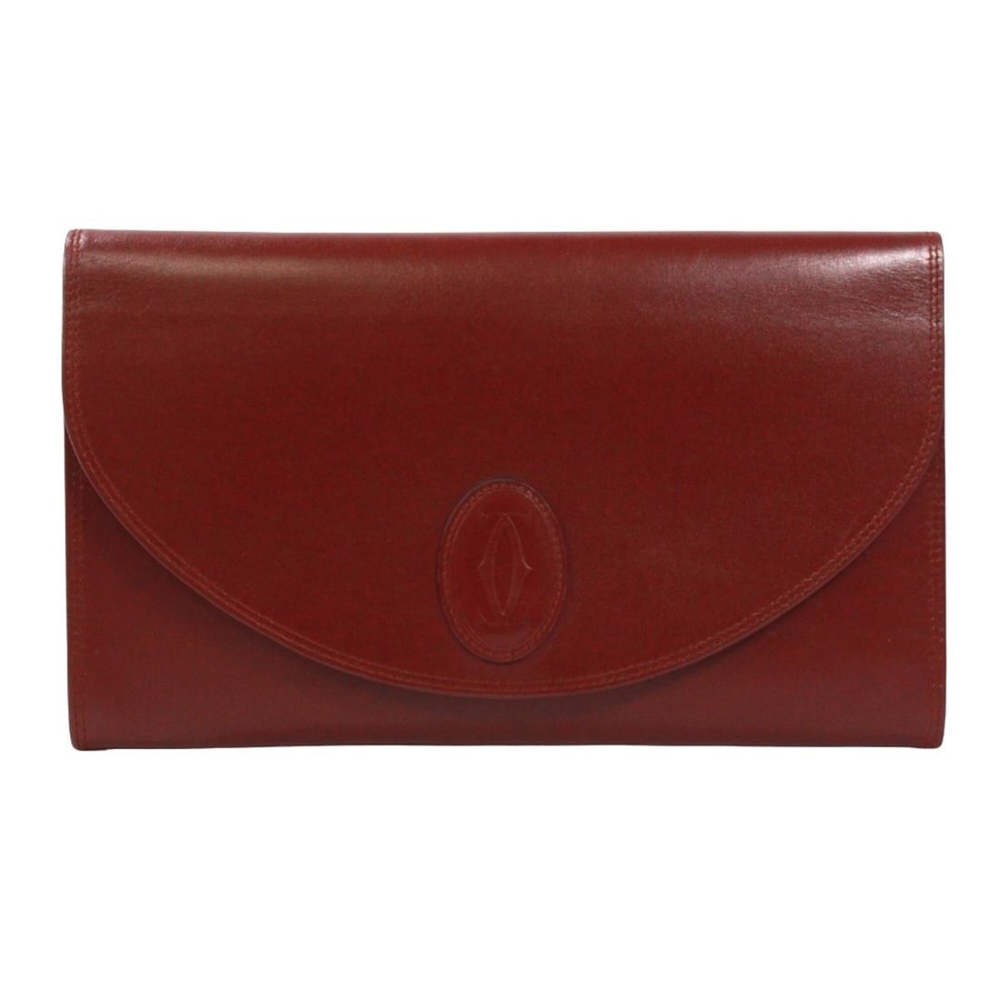 CARTIER Cartier Must Line Clutch Bag Leather Bordeaux: --- Catalog ---Category: SizeSize (HxWxD): 17.5cm x 28cm x 1cm / 6.88'' x 11.02'' x 0.39''Category: DesignType: Clutch bagColor: BordeauxGender: WomenMaterial: Leather Category: GeneralBrand: Cartier-