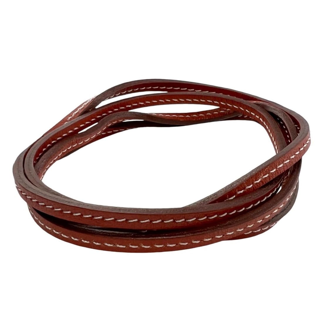HERMES Lanieres Choker Bracelet Necklace Leather Brown Men's Women's: --- Catalog ---Category: SizeNeck Circumference: 88 cm / 34.64''Category: DesignColor: BrownGender: Men,WomenMaterial: LeatherNecklace Type: ChokerCategory: GeneralBrand: HermesCountry of Origin: Fran