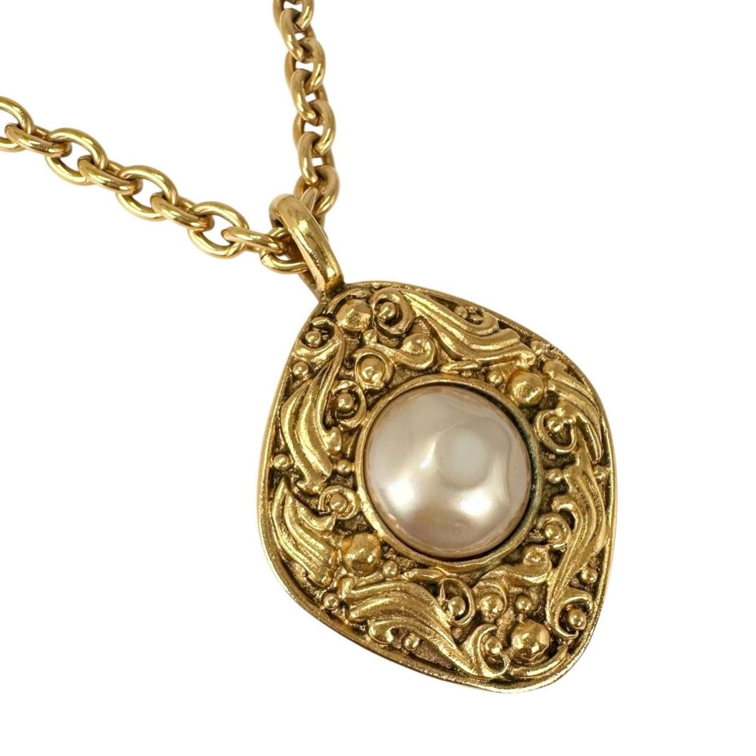 CHANEL Long Chain Pearl Necklace 3893, Gold Plated (1 of 10)