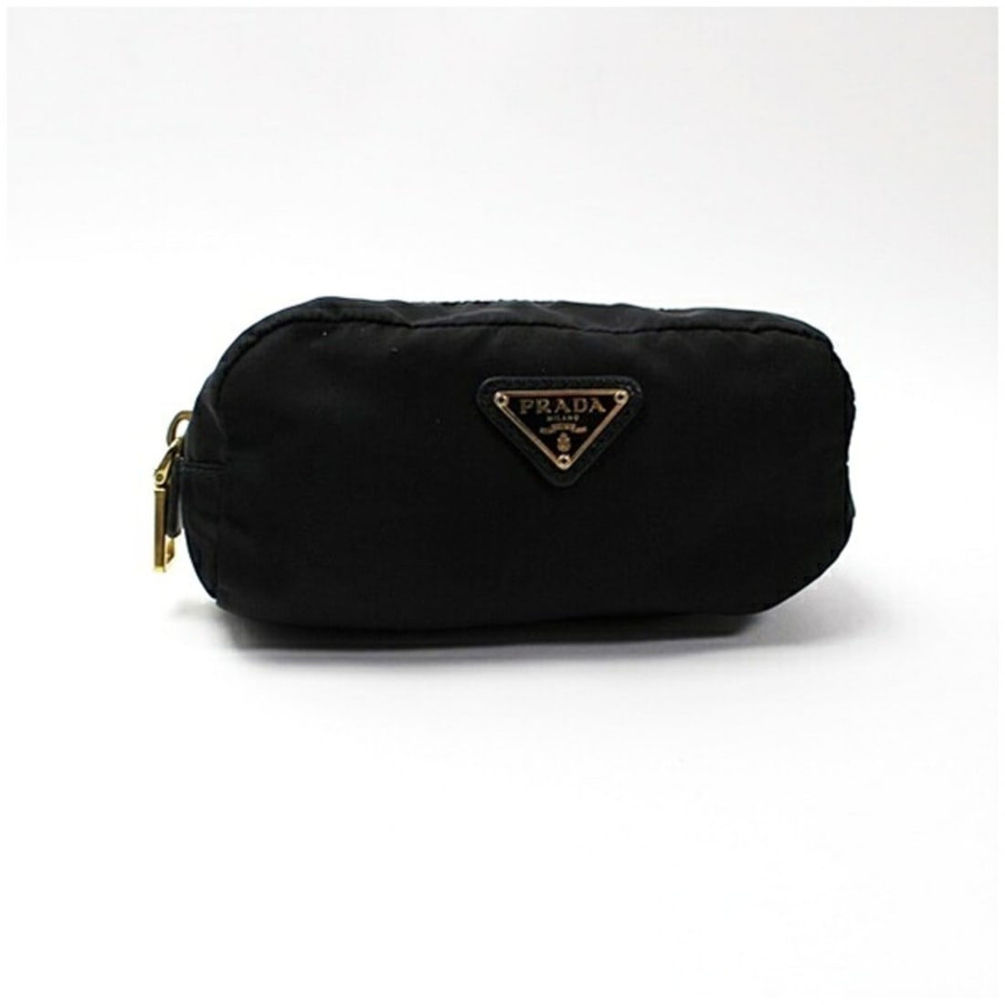Prada Nylon Pouch with Triangular Plate, Black, PRADA, Women's (1 of 13)