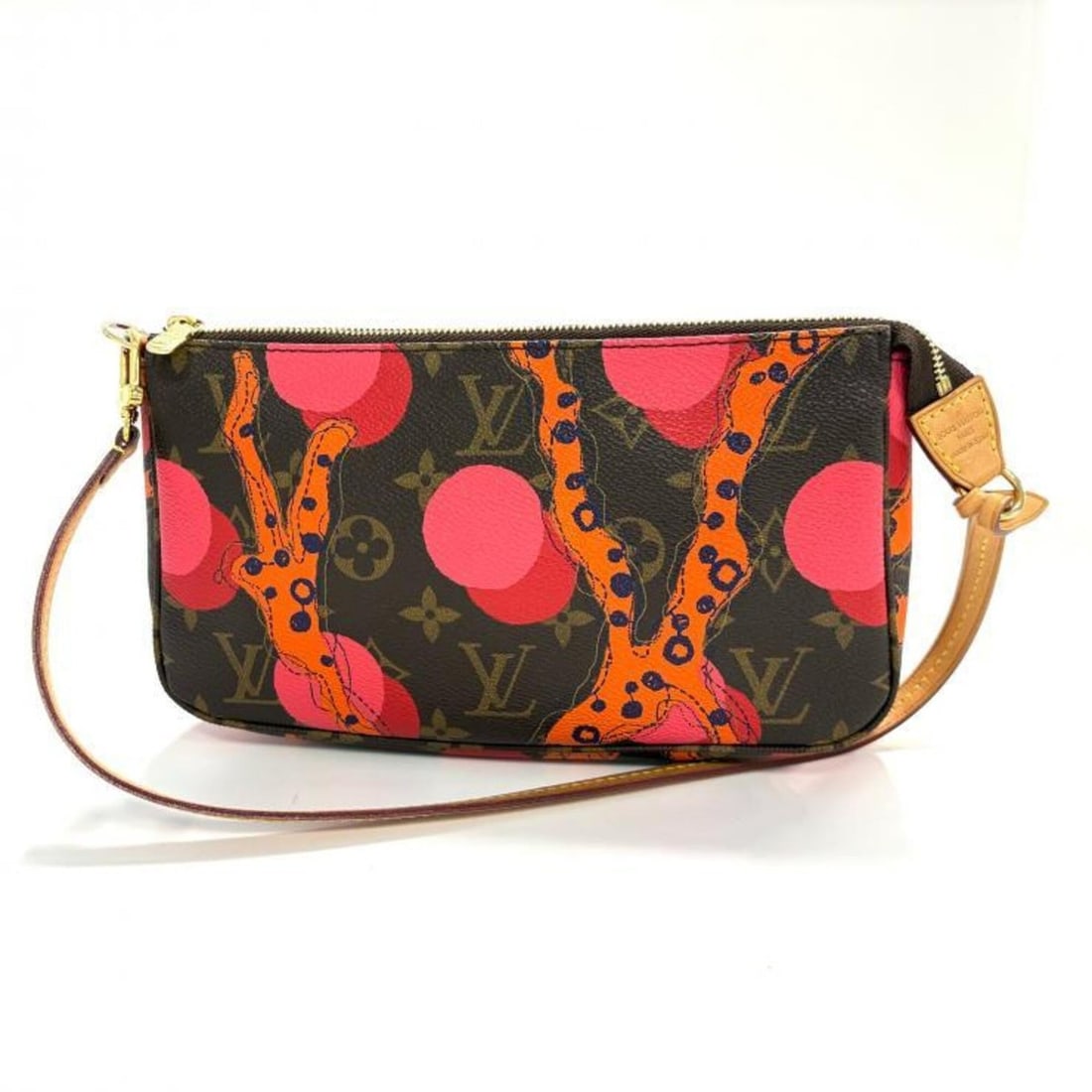 Louis Vuitton Monogram Ramage Pochette Accessoires M41604 Handbag: --- Catalog ---Category: SizeSize (HxWxD): 12.5cm x 23cm x 5cm / 4.92'' x 9.05'' x 1.96''Category: DesignType: Handbag, PochetteColor: Brown, Orange, Pink goldGender: WomenMaterial: Monogram Category: