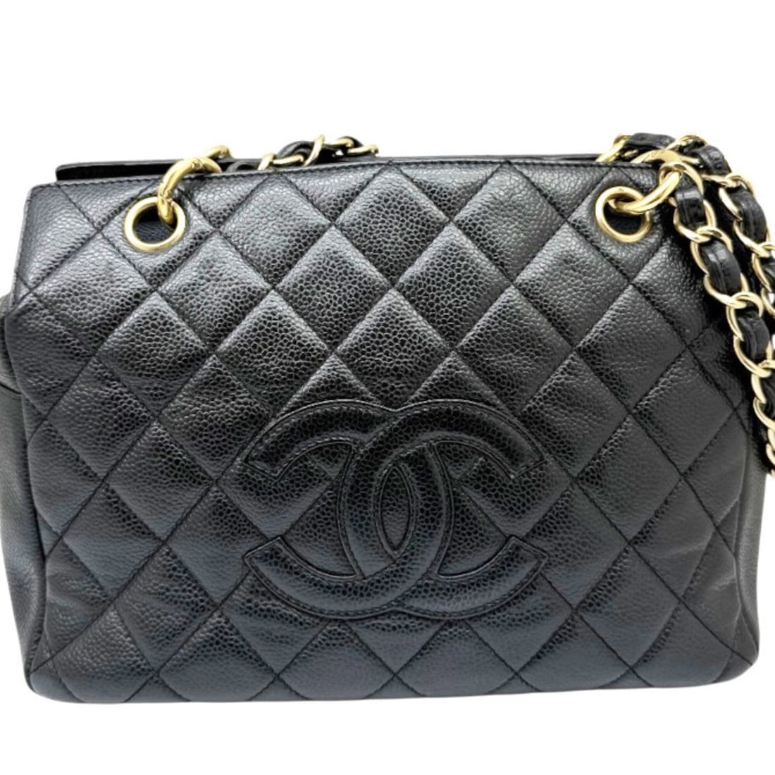 CHANEL Petite Timeless Tote Bag, Caviar Leather, Black Shoulder Chain Tote, Coco Mark, Women's &: --- Catalog ---Category: SizeSize (HxWxD): 18cm x 26cm x 14cm / 7.08'' x 10.23'' x 5.51''Strap Length: 48cm / 18.89''Category: DesignType: Shoulder bagColor: BlackGender: Men,WomenMaterial: Grained Ca