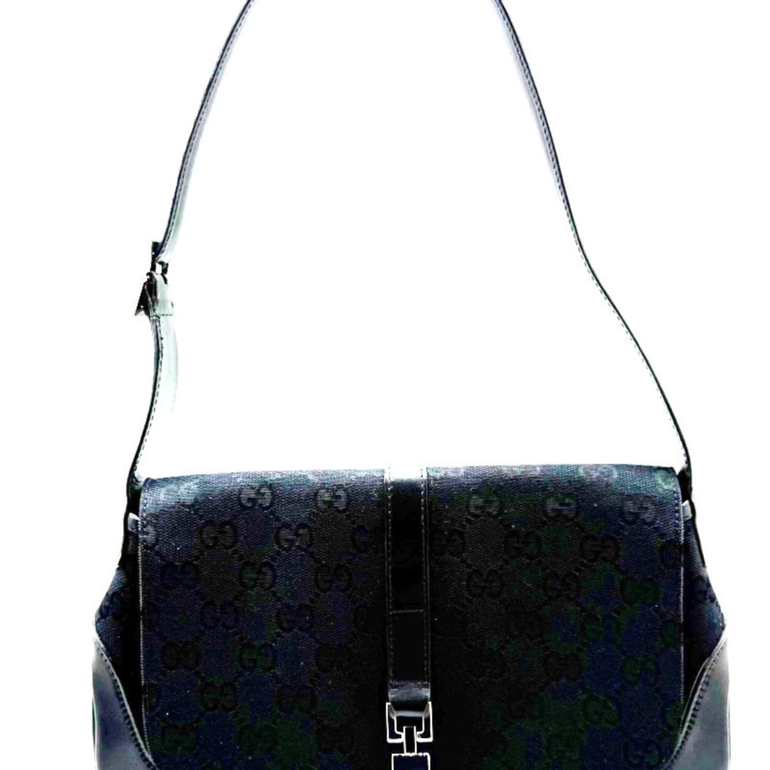 GUCCI GG Canvas Small Jackie Leather Black Shoulder Bag Handbag for Women: --- Catalog ---Category: SizeSize (HxWxD): 17cm x 26cm x 4cm / 6.69'' x 10.23'' x 1.57''Strap Length: 60cm / 23.62''Category: DesignType: Handbag, Shoulder bagColor: BlackGender: WomenMaterial: GG can