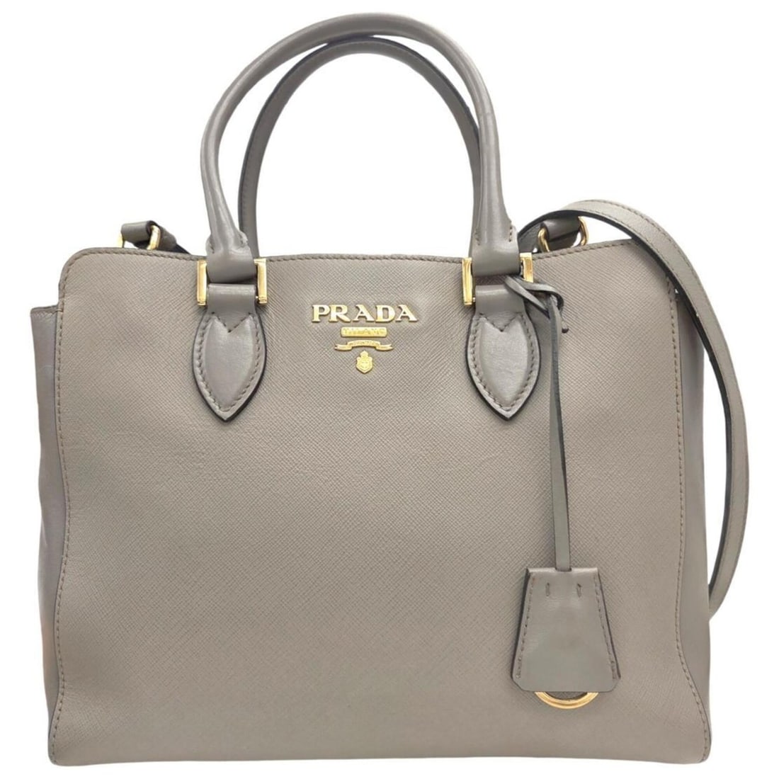 PRADA 1BA228 Saffiano Leather Shoulder Bag, Greige Handbag for Women (1 of 17)