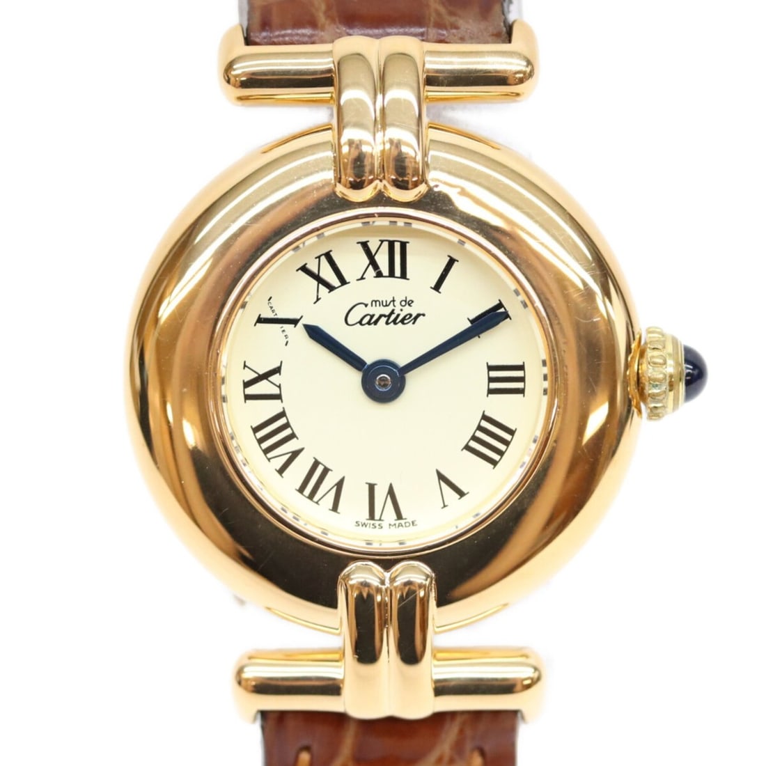 Cartier W1000653 925 Must Colisée SM Ivory Roman Dial Vermeil Quartz Watch Gold Ladies: --- Catalog ---Category: SizeWrist Size: 14cm - 17cm / 5.51'' - 6.69''Case Diameter: 23mm / 0.91''Category: DesignType: WristwatchGender: WomenColor (Dial): IvoryMaterial (Case): Silver 925Category: G