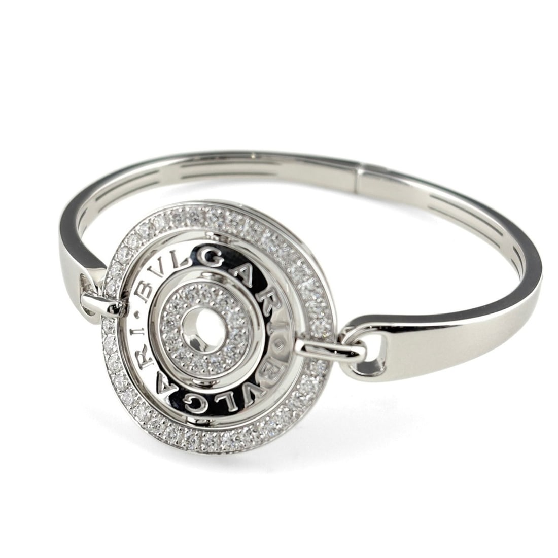 Bulgari BVLGARI Astrale Cerchi Bracelet, Melee Diamond Bangle, 750 Diamond, Women's: --- Catalog ---Category: SizeLength: 16cm / 6.29''Category: DesignType: BangleStone: DiamondGender: WomenCategory: GeneralBrand: Bvlgari--- Item List ---Section: ConditionRanking: Rank AB Used - Trace
