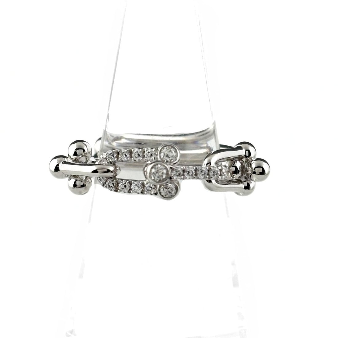Tiffany & Co. Hardware Diamond Ring, 750 for Women: --- Catalog ---Category: SizeJP Size: 17US Size: 8.5Category: DesignType: Band ringStone: DiamondGender: WomenMaterial: Platinum 950Category: GeneralBrand: Tiffany--- Item List ---Section: ConditionRa
