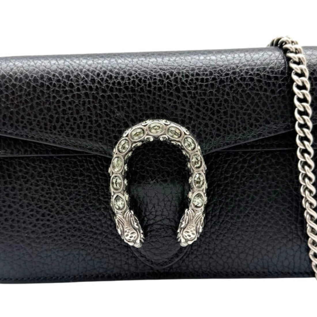 GUCCI Dionysus Chain Shoulder Mini Leather Black 476432 Rhinestone Women's Men's: --- Catalog ---Category: SizeSize (HxWxD): 10cm x 16cm x 3cm / 3.93'' x 6.29'' x 1.18''Strap Length: 123cm / 48.42''Category: DesignType: Shoulder bagColor: BlackGender: Men,WomenMaterial: Leather Cat
