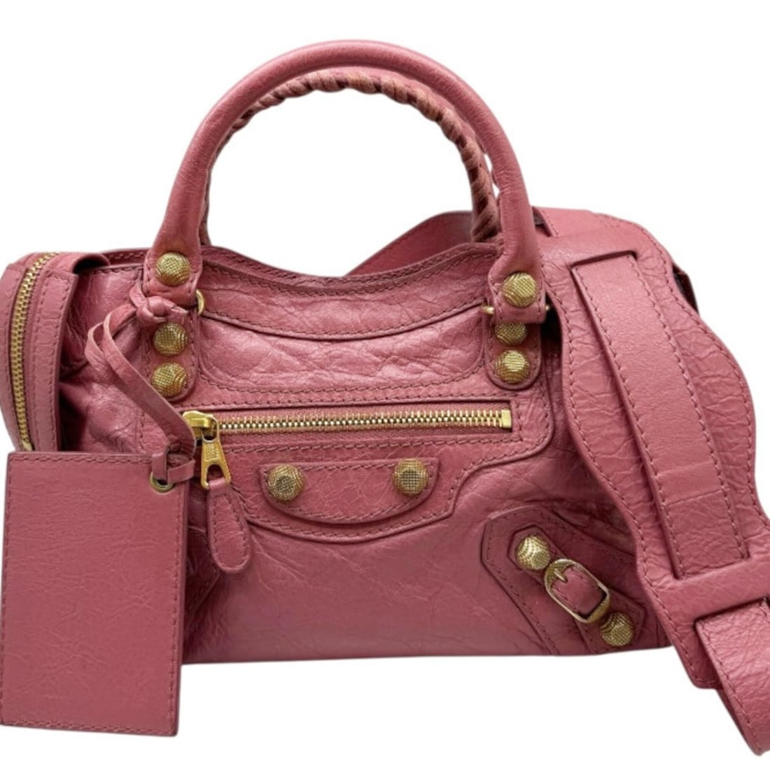 BALENCIAGA Mini City Leather Pink 309544 Handbag Shoulder Bag for Women: --- Catalog ---Category: SizeSize (HxWxD): 16cm x 23cm x 6cm / 6.29'' x 9.05'' x 2.36''Strap Length: 108cm - 117cm / 42.51'' - 46.06''Handle Length: 23cm / 9.05''Category: DesignType: Handbag, Shoulde
