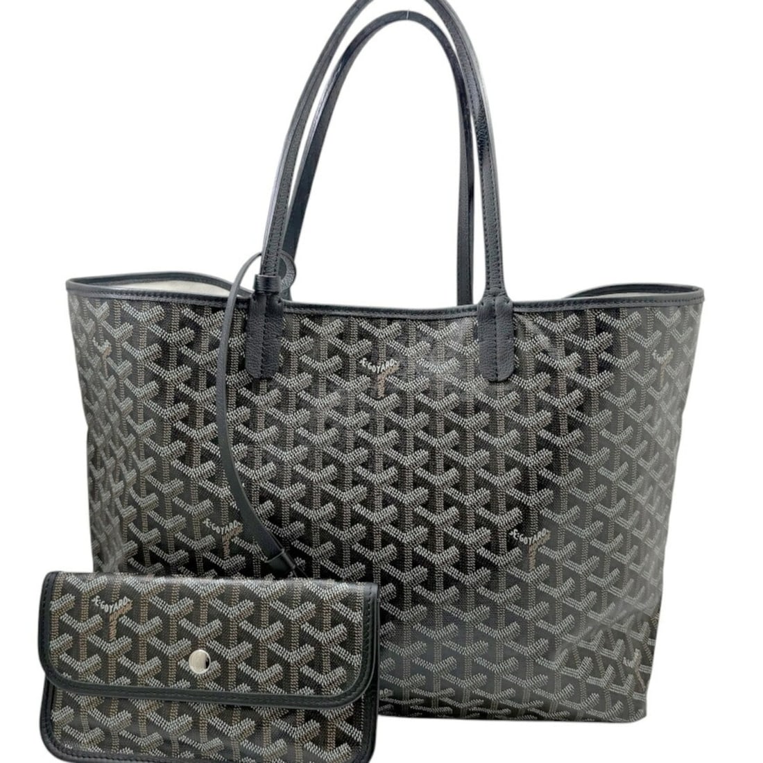 GOYARD Saint Louis PM Black Brown Tote Bag Shoulder Men's Women's PVC Leather: --- Catalog ---Category: SizeSize (HxWxD): 27cm x 33cm x 14cm / 10.62'' x 12.99'' x 5.51''Handle Length: 41cm / 16.14''Category: DesignType: Pouch, Shoulder bag, Tote bagColor: Black, BrownGender: Men