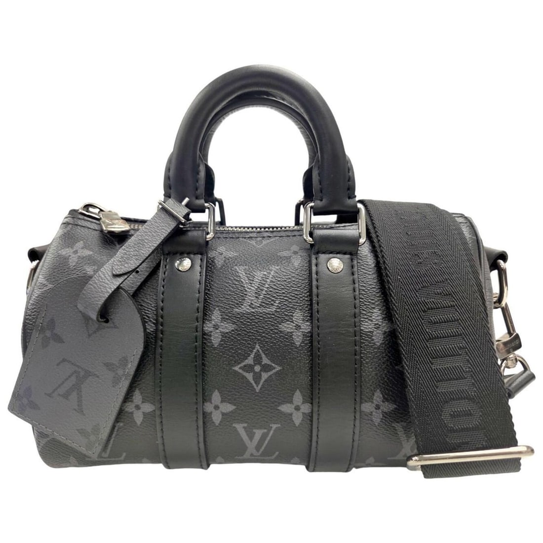 LOUIS VUITTON M46271 Keepall Bandoulière 25 Monogram Eclipse Shoulder Bag Boston for Men and Women: --- Catalog ---Category: SizeSize (HxWxD): 15cm x 25cm x 10.5cm / 5.9'' x 9.84'' x 4.13''Strap Length: 91cm - 134cm / 35.82'' - 52.75''Category: DesignType: Boston bag, Shoulder bagColor: Black, Gray,
