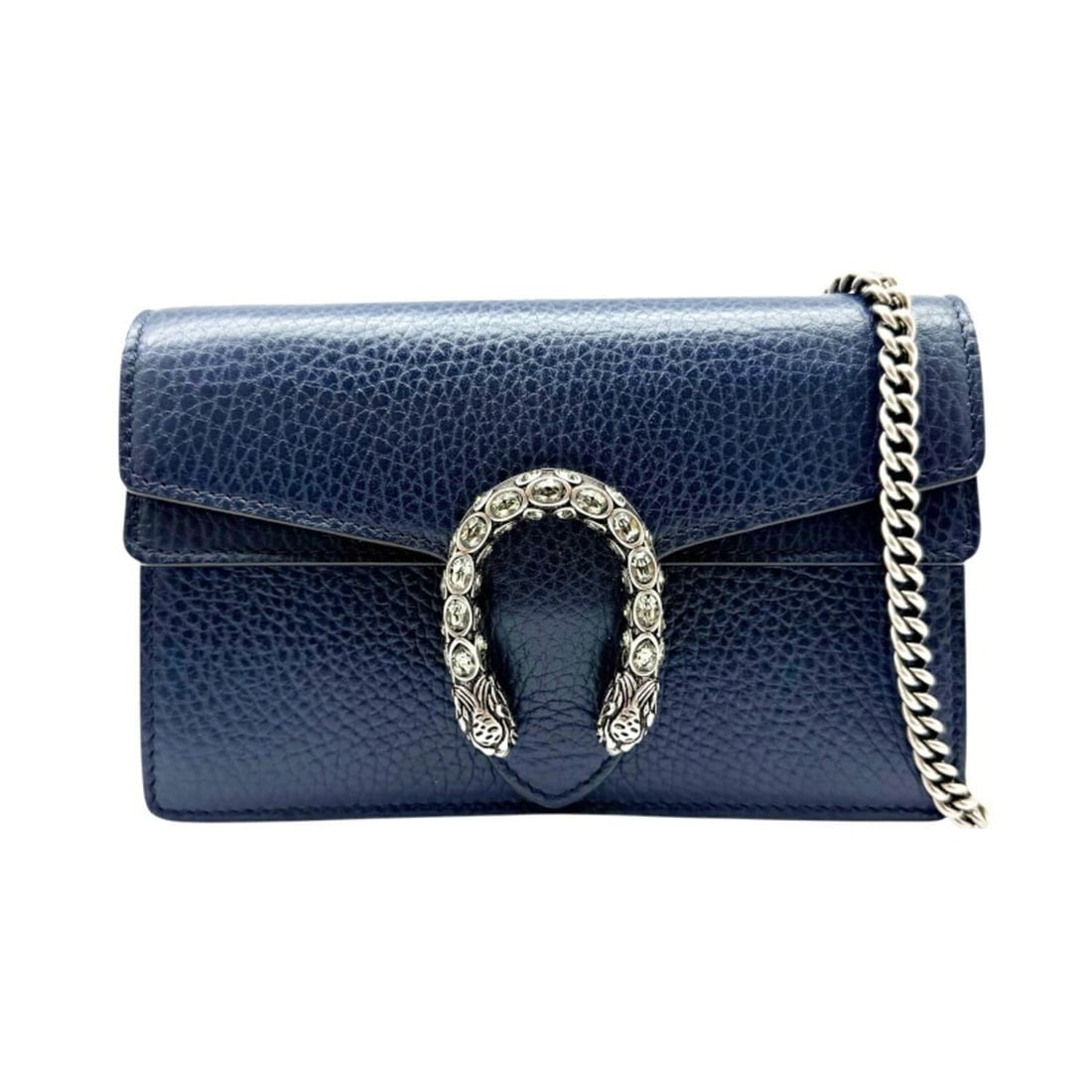 GUCCI Dionysus Chain Shoulder Mini Leather Navy 476432 Rhinestone Blue Women's Men's: --- Catalog ---Category: SizeSize (HxWxD): 10cm x 16cm x 3cm / 3.93'' x 6.29'' x 1.18''Strap Length: 123cm / 48.42''Category: DesignType: Shoulder bagColor: Blue, NavyGender: Men,WomenMaterial: Leathe